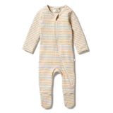 Wilson & Frenchy Organic Stripe Rib Zipsuit - Antelope
