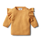 Wilson & Frenchy Knitted Ruffle Jumper - Golden Apricot