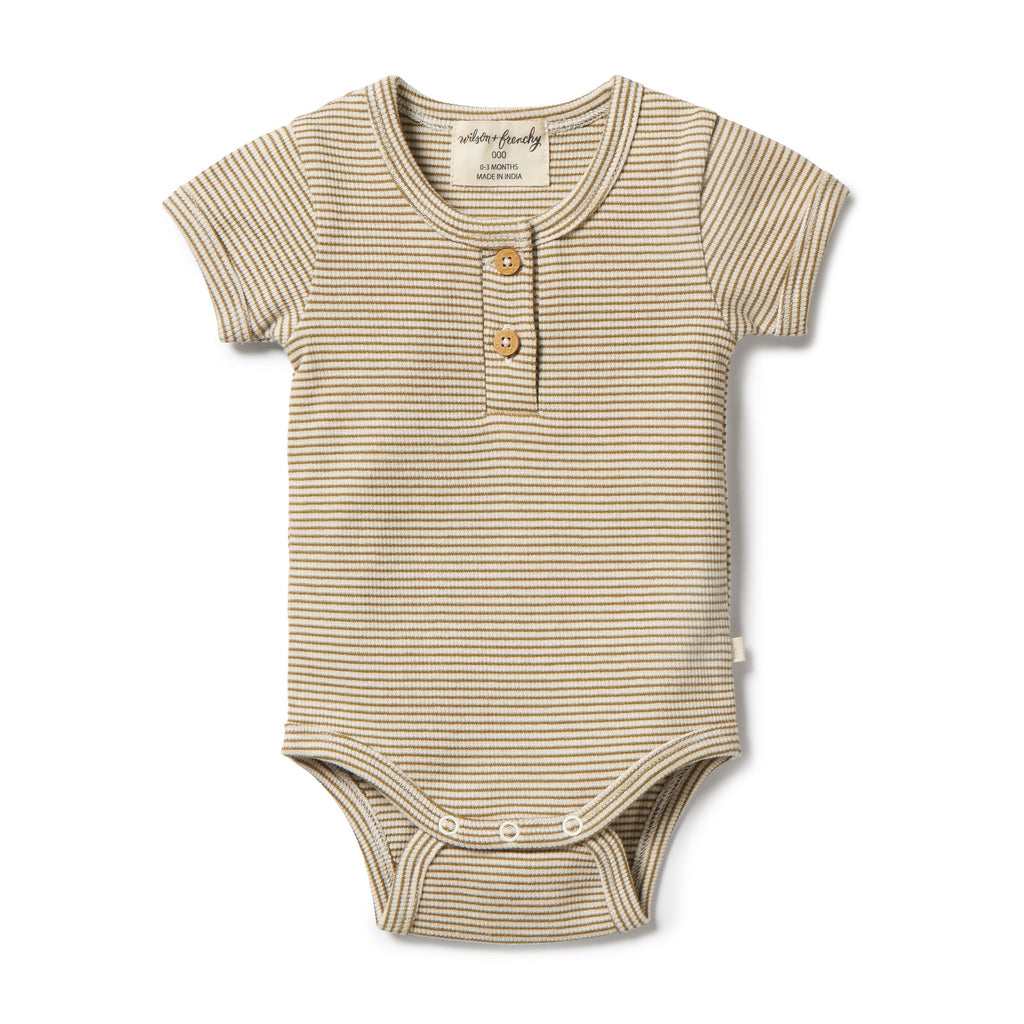 Wilson & Frenchy Organic Stripe Bodysuit - Leaf