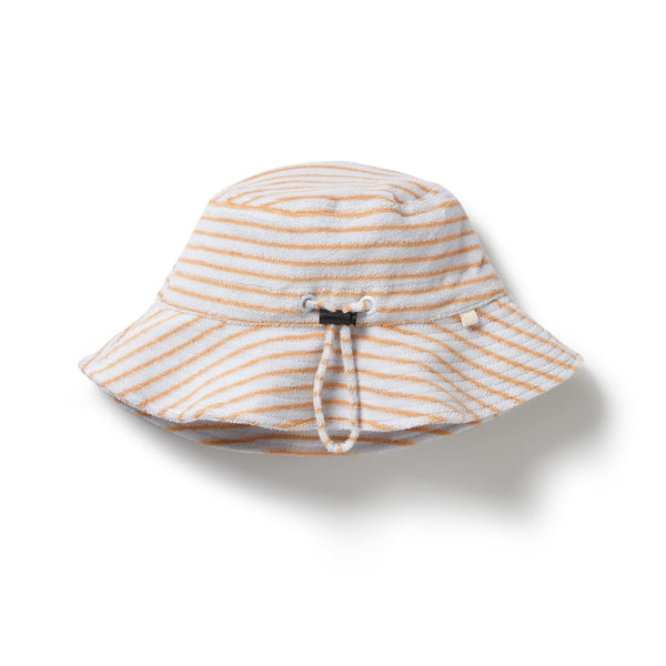 Wilson & Frenchy Organic Terry Towelling Bucket Hat - Nutmeg Stripe
