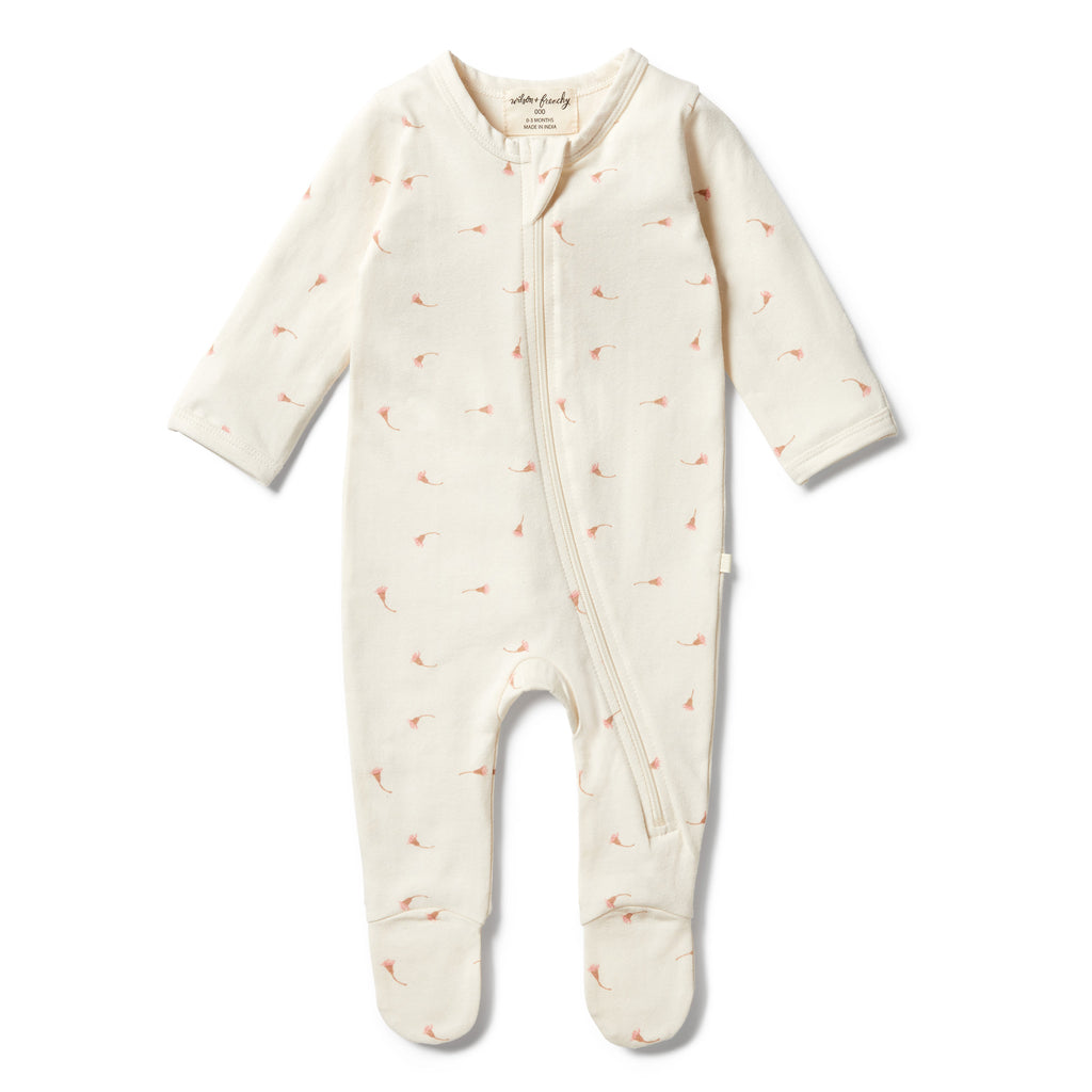 Wilson & Frenchy Organic Long Sleeve Zipsuit with Feet - Little Blossom