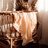 Wind & Willow Co Organic Cotton Fringe Swaddle - Rose