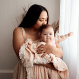 Wind & Willow Co Organic Cotton Fringe Swaddle - Rose