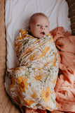 Wind & Willow Co Organic Cotton and Bamboo Swaddle - Sunflower