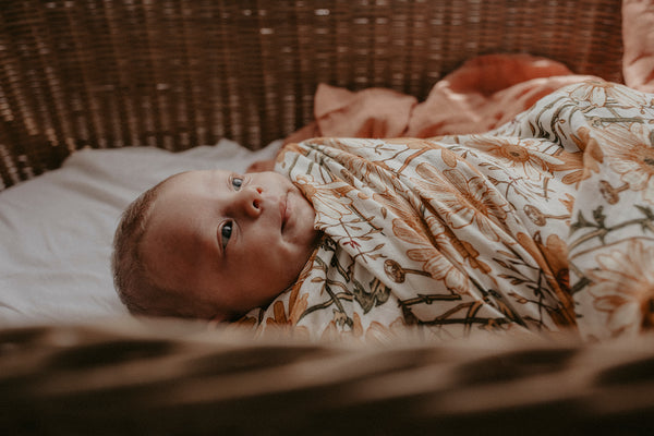 Wind & Willow Co Organic Cotton and Bamboo Swaddle - Sunflower