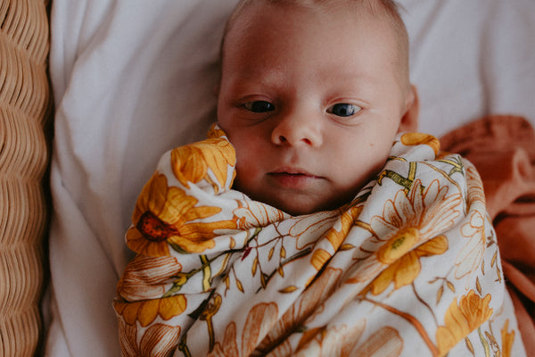 Wind & Willow Co Organic Cotton and Bamboo Swaddle - Sunflower