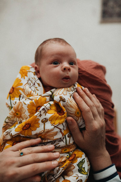 Wind & Willow Co Organic Cotton and Bamboo Swaddle - Sunflower