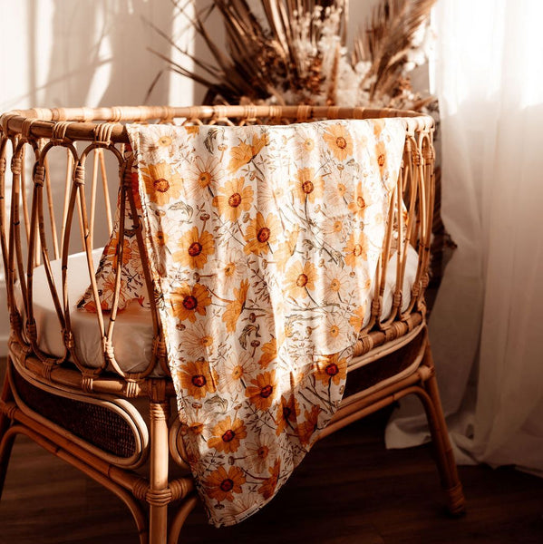 Wind & Willow Co Organic Cotton and Bamboo Swaddle - Sunflower