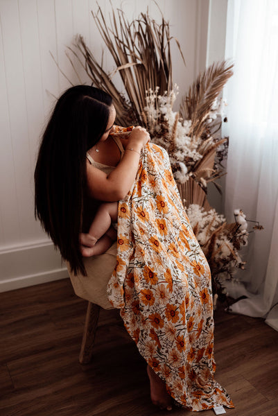 Wind & Willow Co Organic Cotton and Bamboo Swaddle - Sunflower