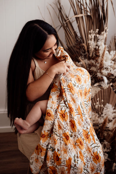 Wind & Willow Co Organic Cotton and Bamboo Swaddle - Sunflower