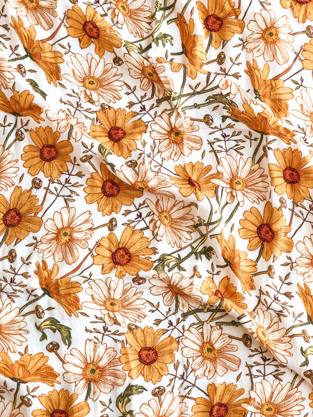 Wind & Willow Co Organic Cotton and Bamboo Swaddle - Sunflower