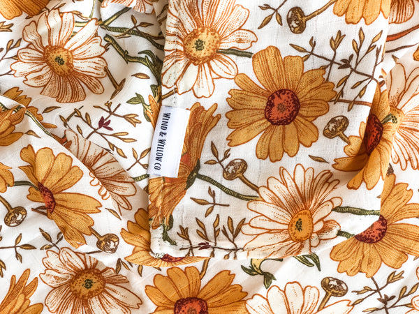 Wind & Willow Co Organic Cotton and Bamboo Swaddle - Sunflower