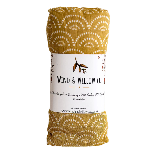 Wind & Willow Co Organic Cotton and Bamboo Swaddle - Burnt Honey
