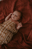 Wind & Willow Co Organic Cotton and Bamboo Swaddle - Owl Brown