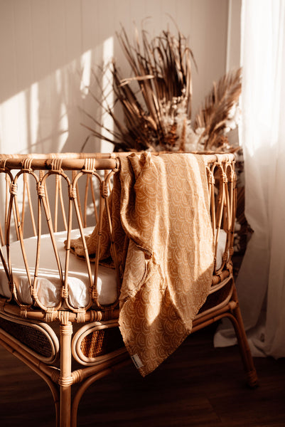 Wind & Willow Co Organic Cotton and Bamboo Swaddle - Burnt Honey