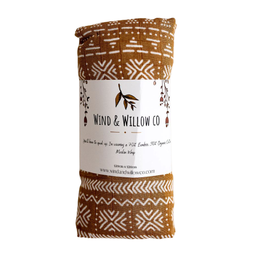 Wind & Willow Co Organic Cotton and Bamboo Swaddle - Owl Brown