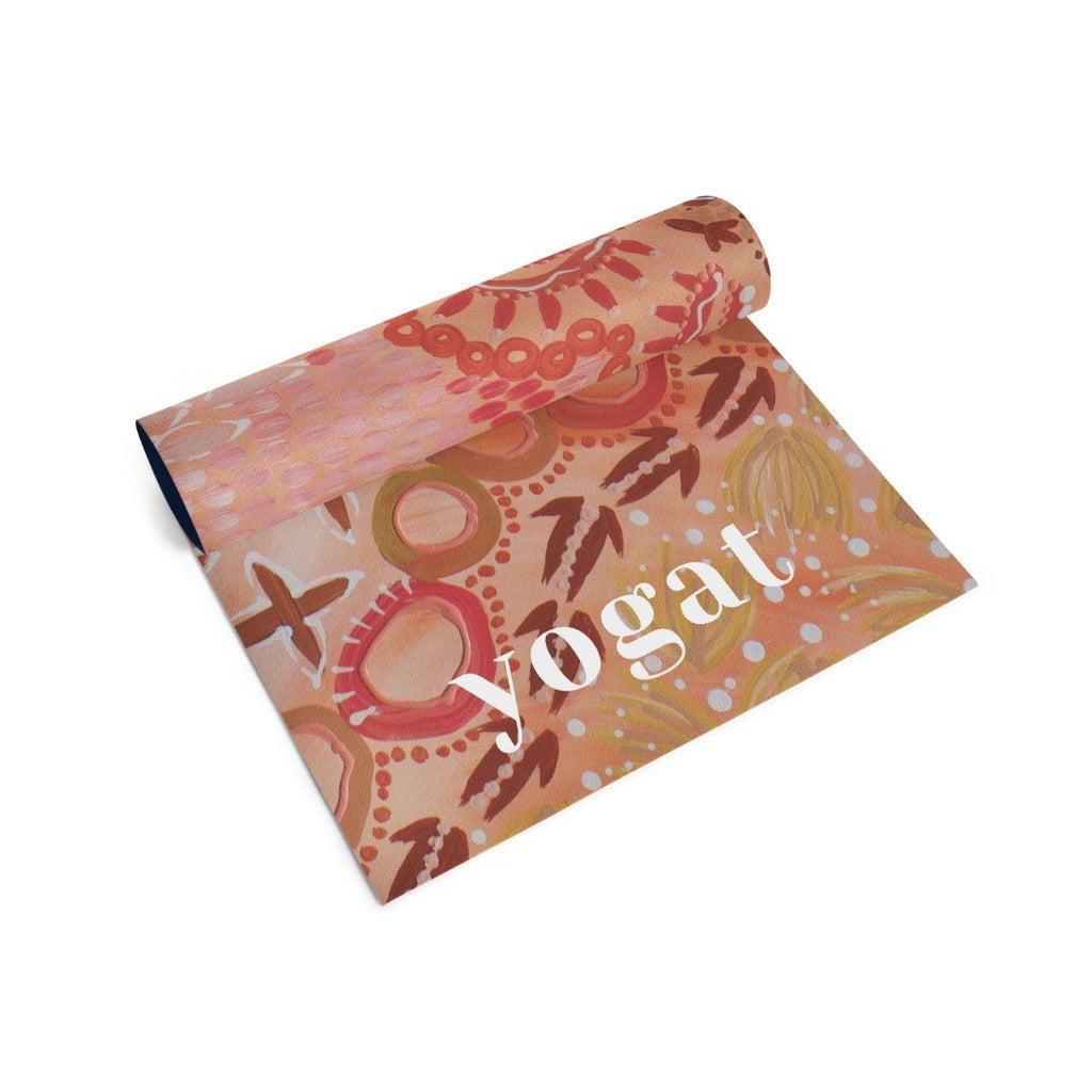 Yogat Yoga and Pilates Mat - Kalkatungu Country by Glenda McCulloch