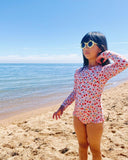 Peggy Violet Long Sleeve Swimsuit - Cherry Print