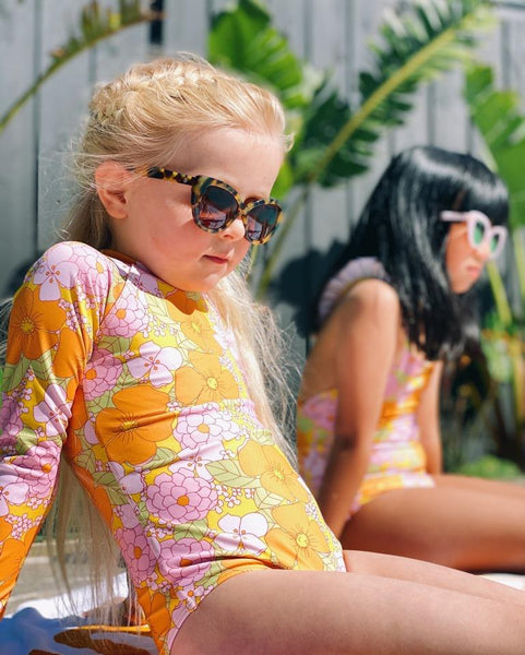 Peggy Maggie Long Sleeve Swimsuit - Dahlia Print