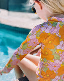Peggy Maggie Long Sleeve Swimsuit - Dahlia Print