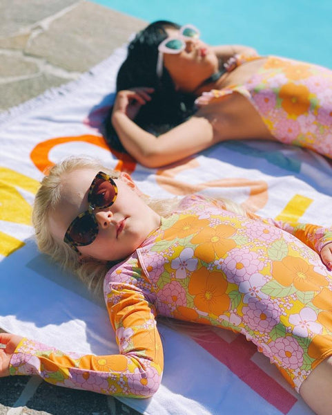 Peggy Maggie Long Sleeve Swimsuit - Dahlia Print