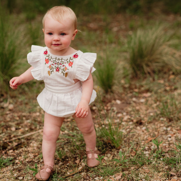 Peggy Valley Playsuit - White