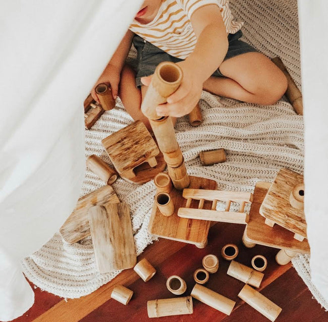 Qtoys - Bamboo Building Set - 50 Pieces