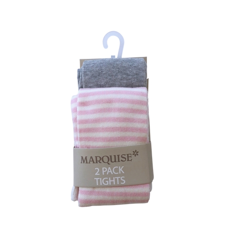 Marquise Knitted Tights - 2 Pack Grey/Pink