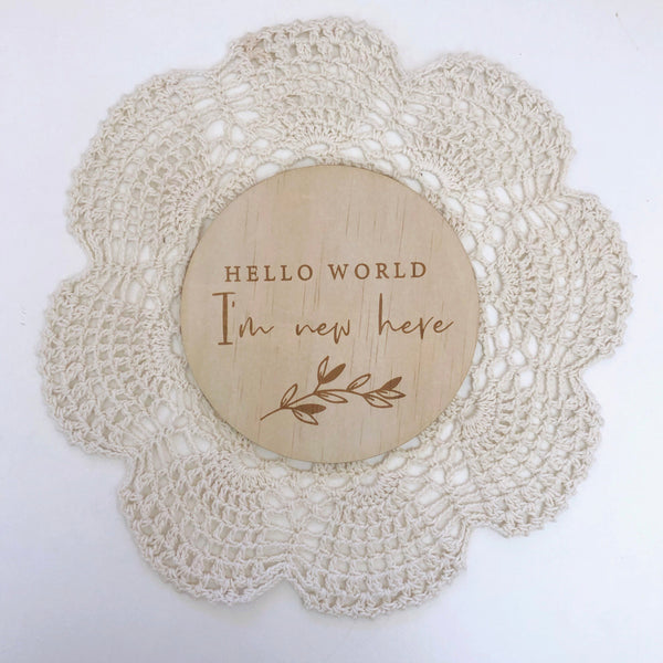 Bloomlette Announcement Plaque - Hello World