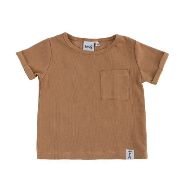 Bobby G Box Ribbed Tee - Sand Storm