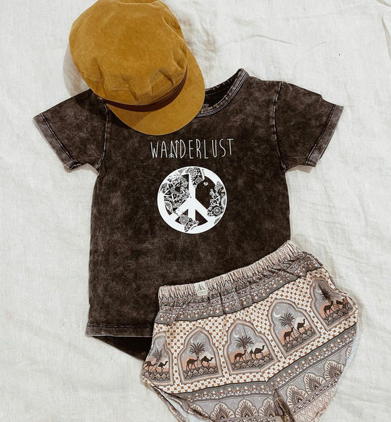 Tiny Gypsy Short Sleeve Tee - Wanderlust - Stonewash