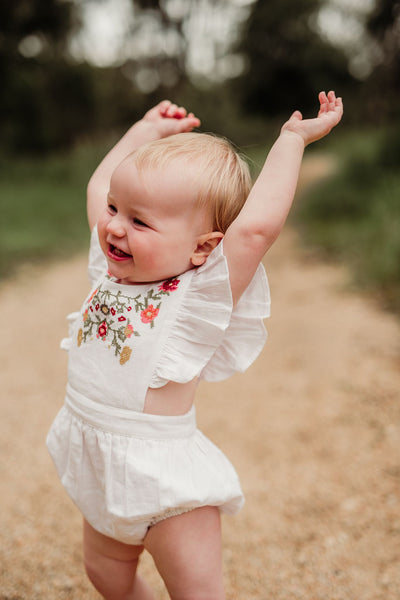 Peggy Valley Playsuit - White
