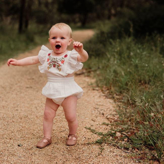 Peggy Valley Playsuit - White