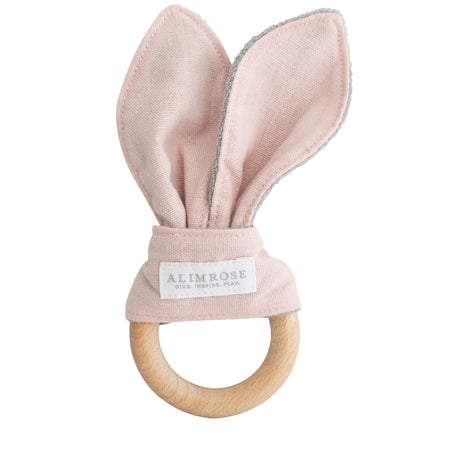 Alimrose Linen Baby Pearl Grab Rattle - Blush