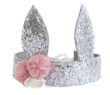 Alimrose Sequin Bunny Crown - Silver