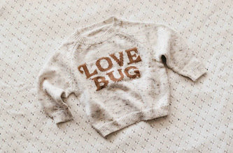 Bencer + Hazelnut Knit Jumper - Love Bug - Oatmeal