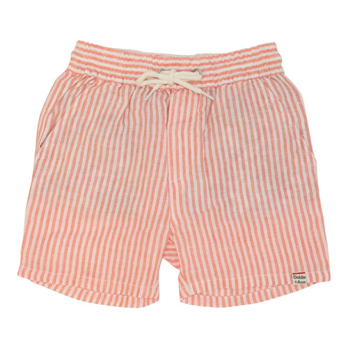Goldie + Ace Noah Stripe Linen Short - Orange Stripe