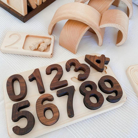Wooden Number Tray Set