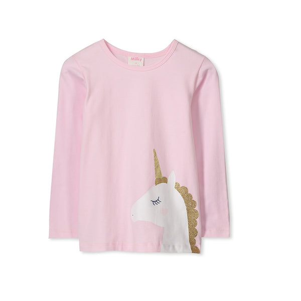 Milky Unicorn Tee - Pastel Pink