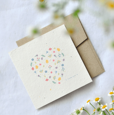 Nurturing Nature Cards - Floral Heart Plantable Greeting Card