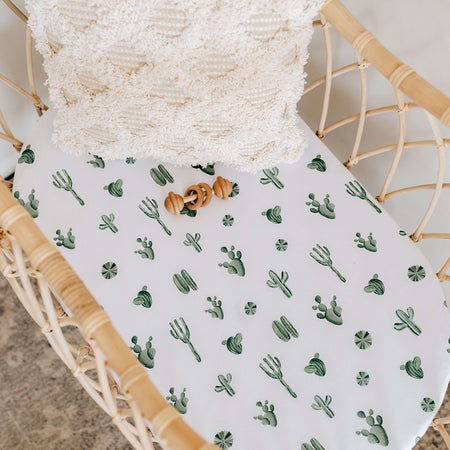 Snuggle Hunny Fitted Cot Sheet - Cactus