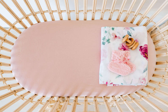 Snuggle Hunny Fitted Bassinet Sheet - Lullaby Pink