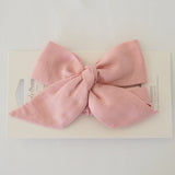 Snuggle Hunny Bow Pre-Tied Headband Wrap - Dusty Pink Linen