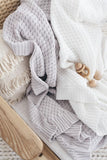 Snuggle Hunny Diamond Knit Blanket - White