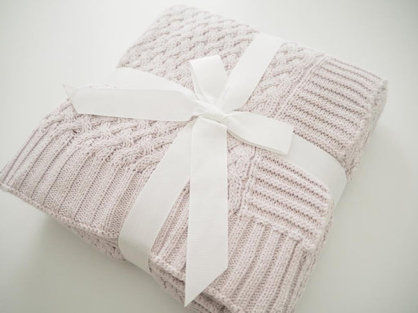 Snuggle Hunny Diamond Knit Blanket - Warm Grey