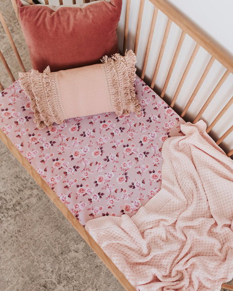 Snuggle Hunny Fitted Cot Sheet - Blossom