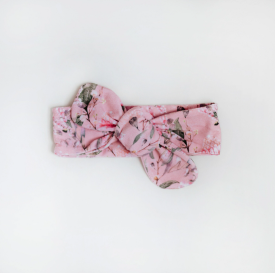 Snuggle Hunny Top Knot Headband - Pink Wattle