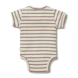 Wilson & Frenchy Organic Stripe Rib Bodysuit - Hazelwood Ecru