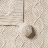 Wilson & Frenchy Knitted Cable Blanket - Whisper White Fleck