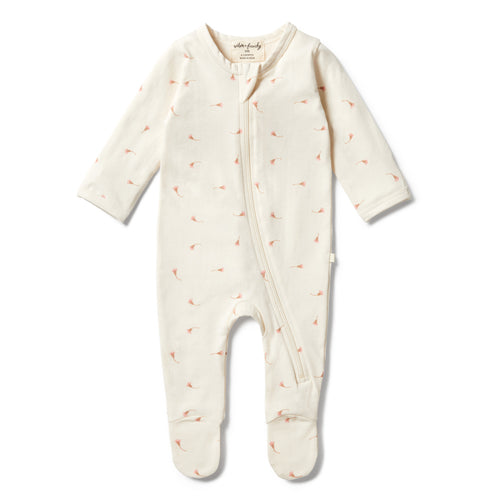 Wilson & Frenchy Organic Long Sleeve Zipsuit with Feet - Little Blossom